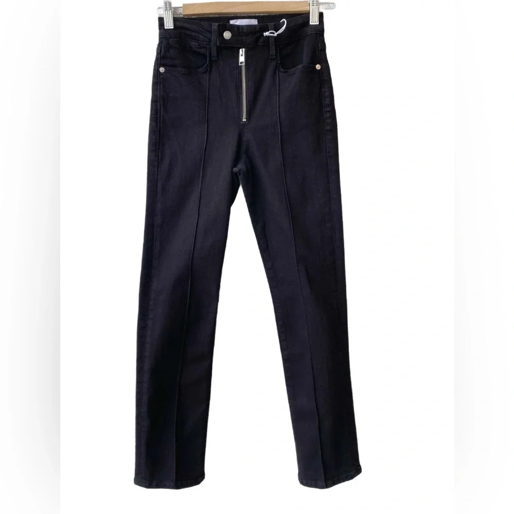RARE- FRAME whimsigoth Le Super High Straight Exposed Zip jean size 25